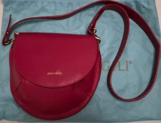 Borsa a tracolla Anna Virgili pelle rosa scuro