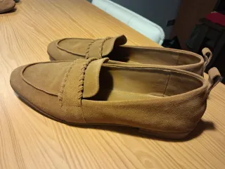 Zapatos planos ante beige/marrón