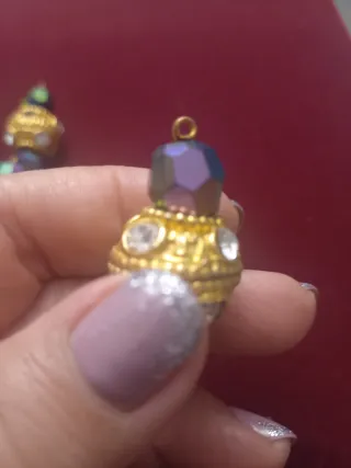 Set 9 perle metallo e vetro