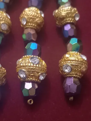 Set 9 perle metallo e vetro