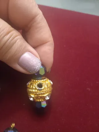 Set 9 perle metallo e vetro