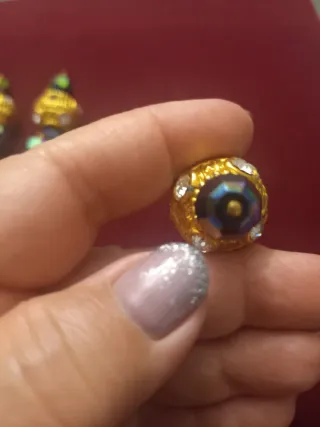 Set 9 perle metallo e vetro