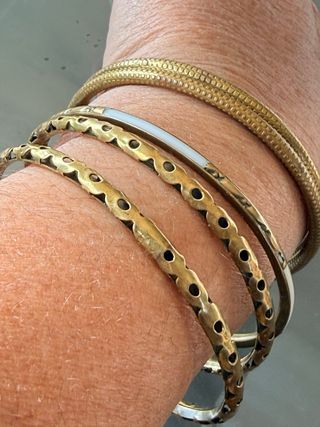 Set 5 bracciali etnici ottone lavorato