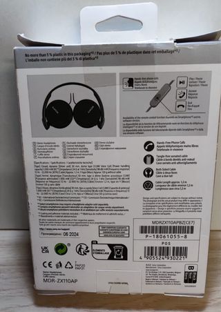 Auriculares Sony MDR-ZX110AP Negros