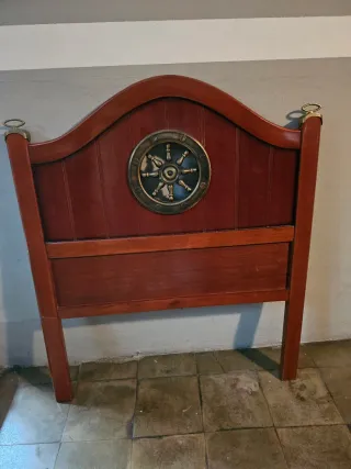 Cabezal y mesita de noche madera maciza