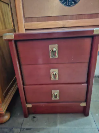 Cabezal y mesita de noche madera maciza