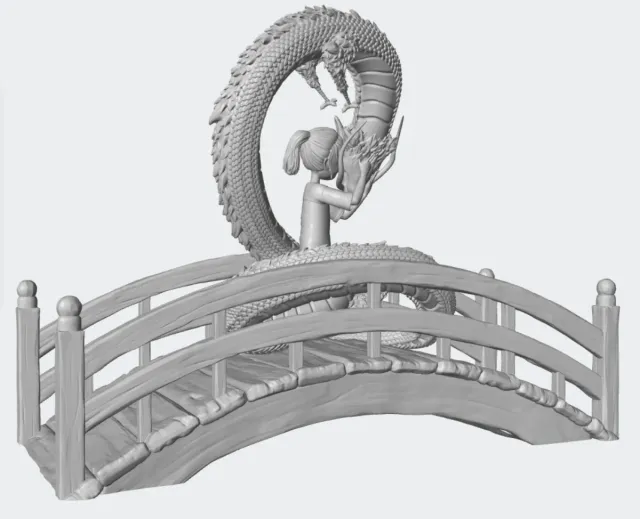 Diorama Chihiro y Haku Puente