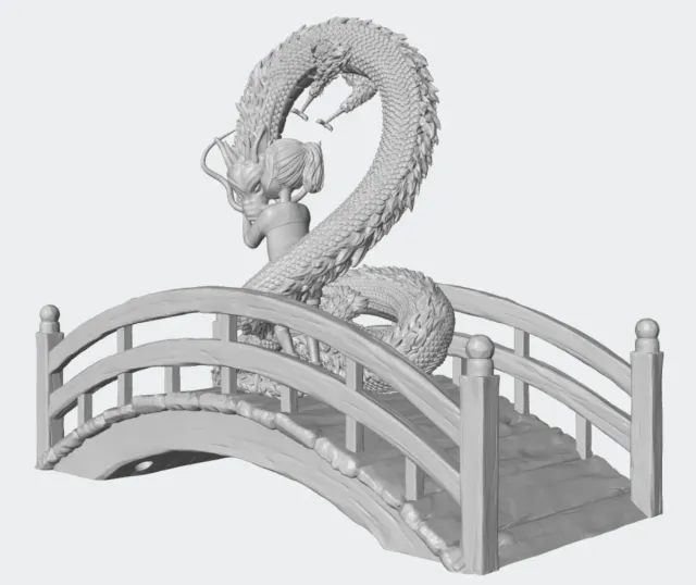 Diorama Chihiro y Haku Puente