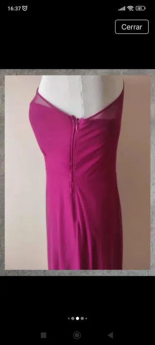 Vestido eventos color buganvilla