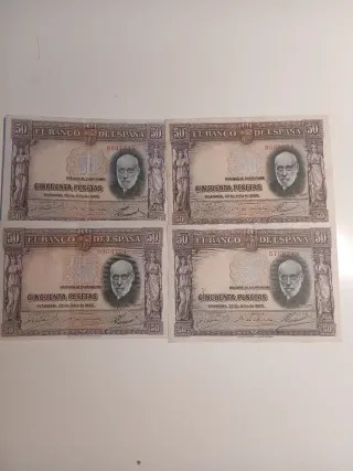 12 Billetes Españoles Antiguos