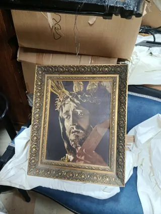 Cuadro religioso Cristo con marco