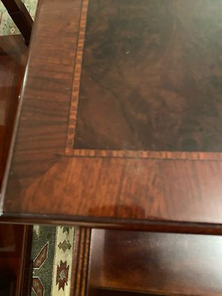 Mesita Auxiliar Neoclásica Madera Noble