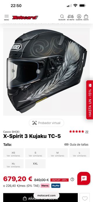 Shoei Spirit 3 Casco Moto Nuevo