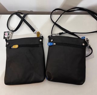 Bolso piel mujer negro y amarillo