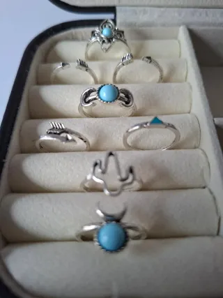 Colección Oasis: 8 Anillos Estilo Boho + Joyero