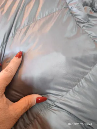 Abrigo Michael Kors Plumas Ligero XL Gris Amarillo