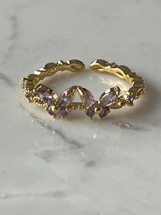 Anillo Mariposas Oro y Rosa
