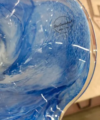 Alzatina in cristallo blu