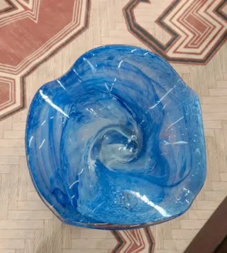 Alzatina in cristallo blu