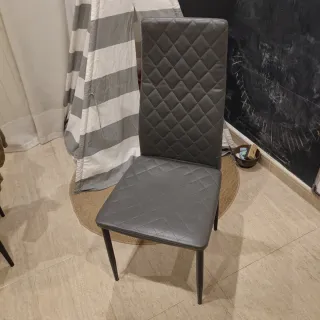 Sillas comedor polipiel gris (4 unidades)