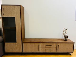 OFERTA Mueble de salón modular madera y cristal