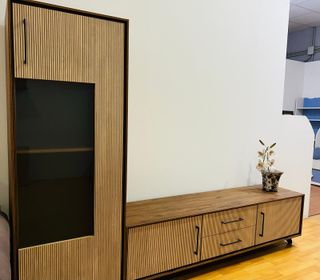 OFERTA Mueble de salón modular madera y cristal