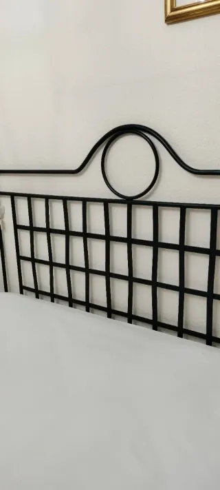 Cabecero forja y 2 mesillas cristal