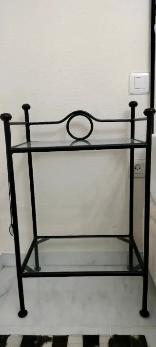 Cabecero forja y 2 mesillas cristal