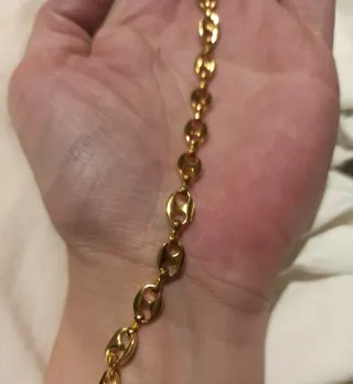 Pulsera dorada eslabones acero inoxidable