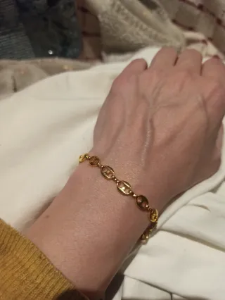 Pulsera dorada eslabones acero inoxidable