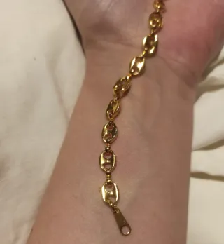 Pulsera dorada eslabones acero inoxidable