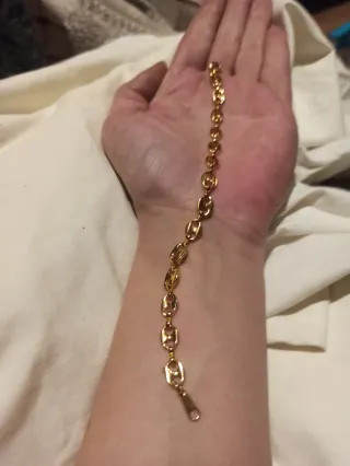 Pulsera dorada eslabones acero inoxidable