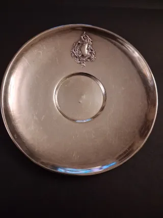 2 Tazas Café Plata Ley con Platillos