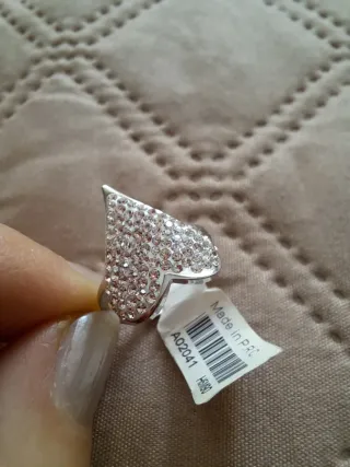 Anello cuore con strass nuovo