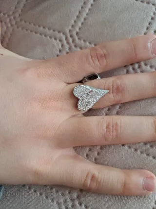Anello cuore con strass nuovo