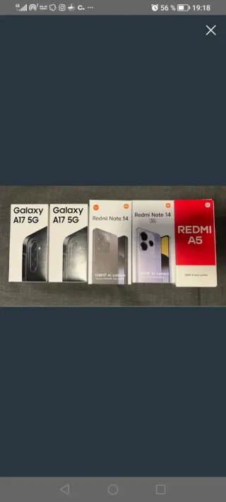 Lote 5 móviles Samsung y Xiaomi