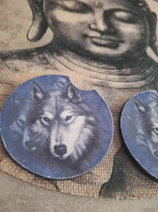 2 Posavasos Coche Lobo