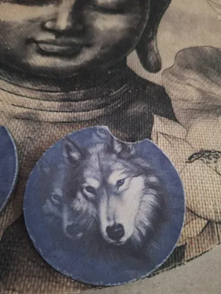 2 Posavasos Coche Lobo