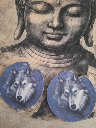 2 Posavasos Coche Lobo