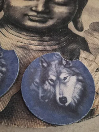 2 Posavasos Coche Lobo