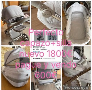Cochecito Bébécar Via Plus Cromado + Silla