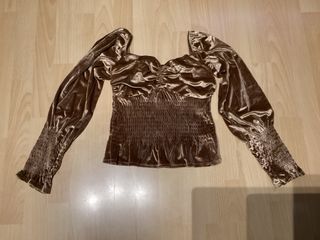 Blusa fiesta terciopelo manga larga