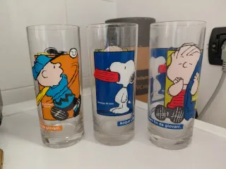 Set 3 Bicchieri Peanuts Charlie Brown Snoopy Linus