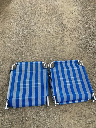 2 Hamacas Rayas Azul y Gris