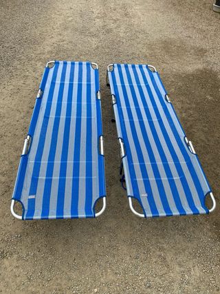 2 Hamacas Rayas Azul y Gris