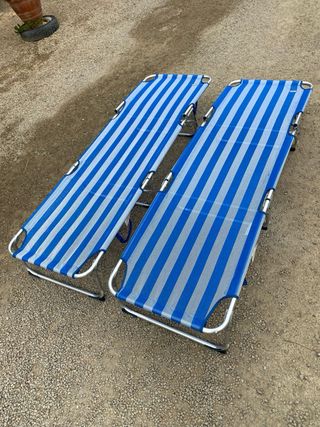 2 Hamacas Rayas Azul y Gris