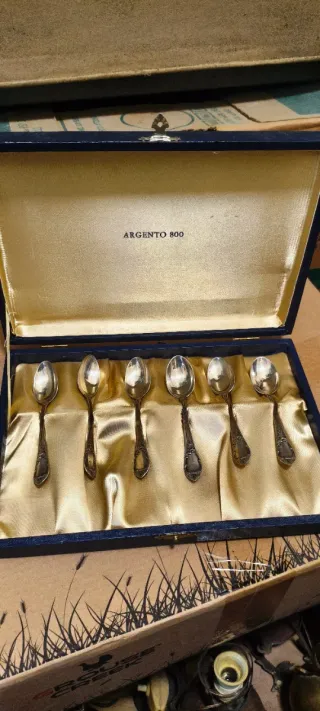 6 Cucchiaini Argento 800 Antichi