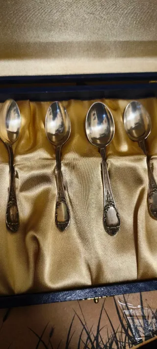 6 Cucchiaini Argento 800 Antichi