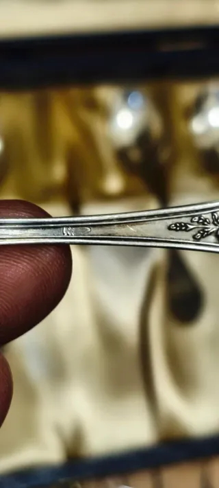 6 Cucchiaini Argento 800 Antichi