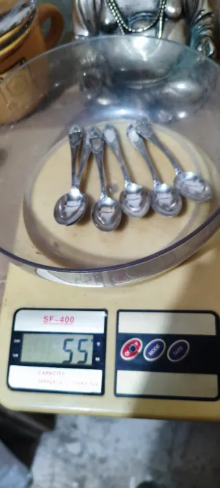 6 Cucchiaini Argento 800 Antichi